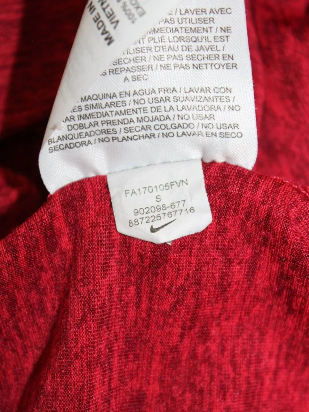 Nike Womens Red Dri-Fit Legend Long Sleeve Training/Running Hoodie Size S